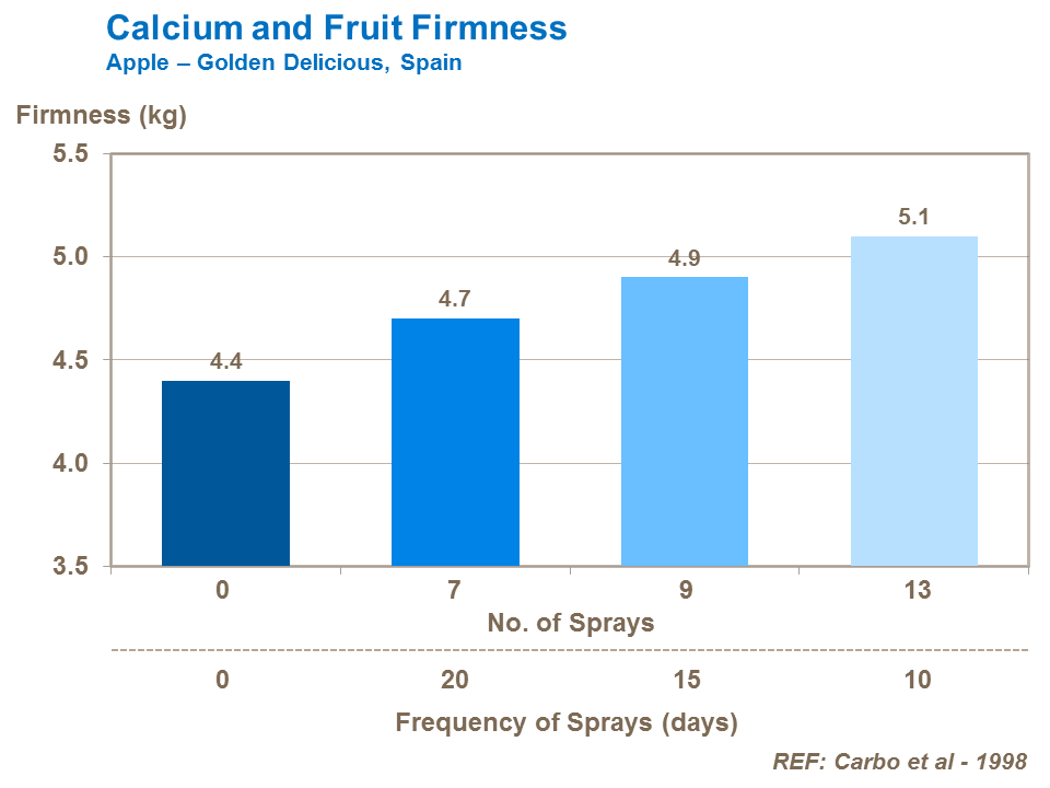 Calcium and fruit firmness apple frequency of sprays